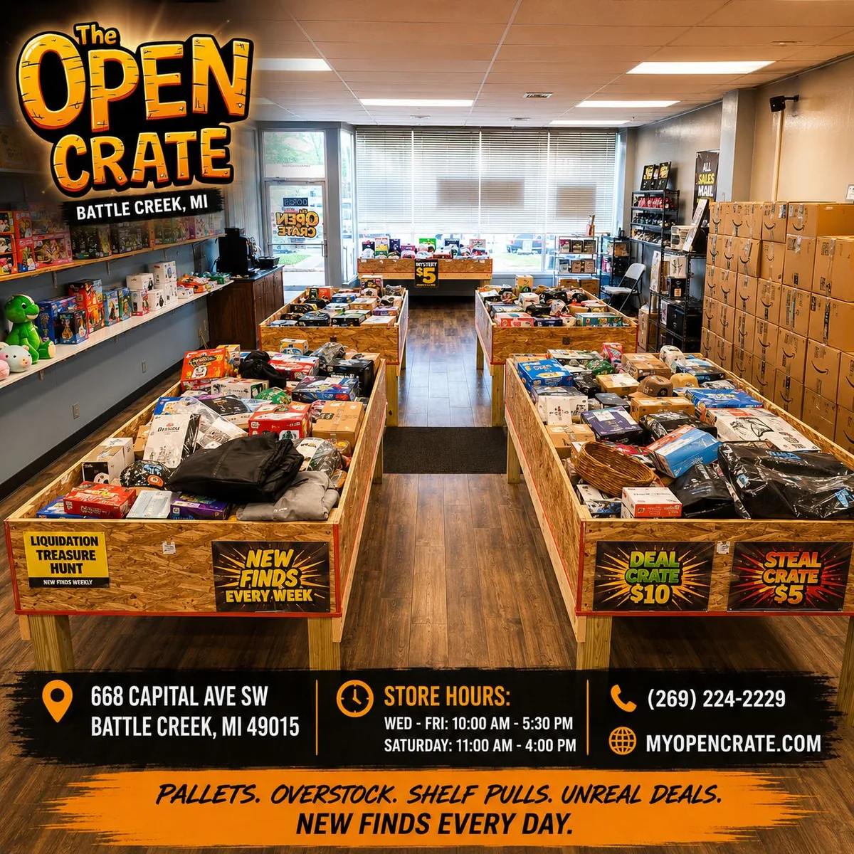 Inside The Open Crate in Battle Creek