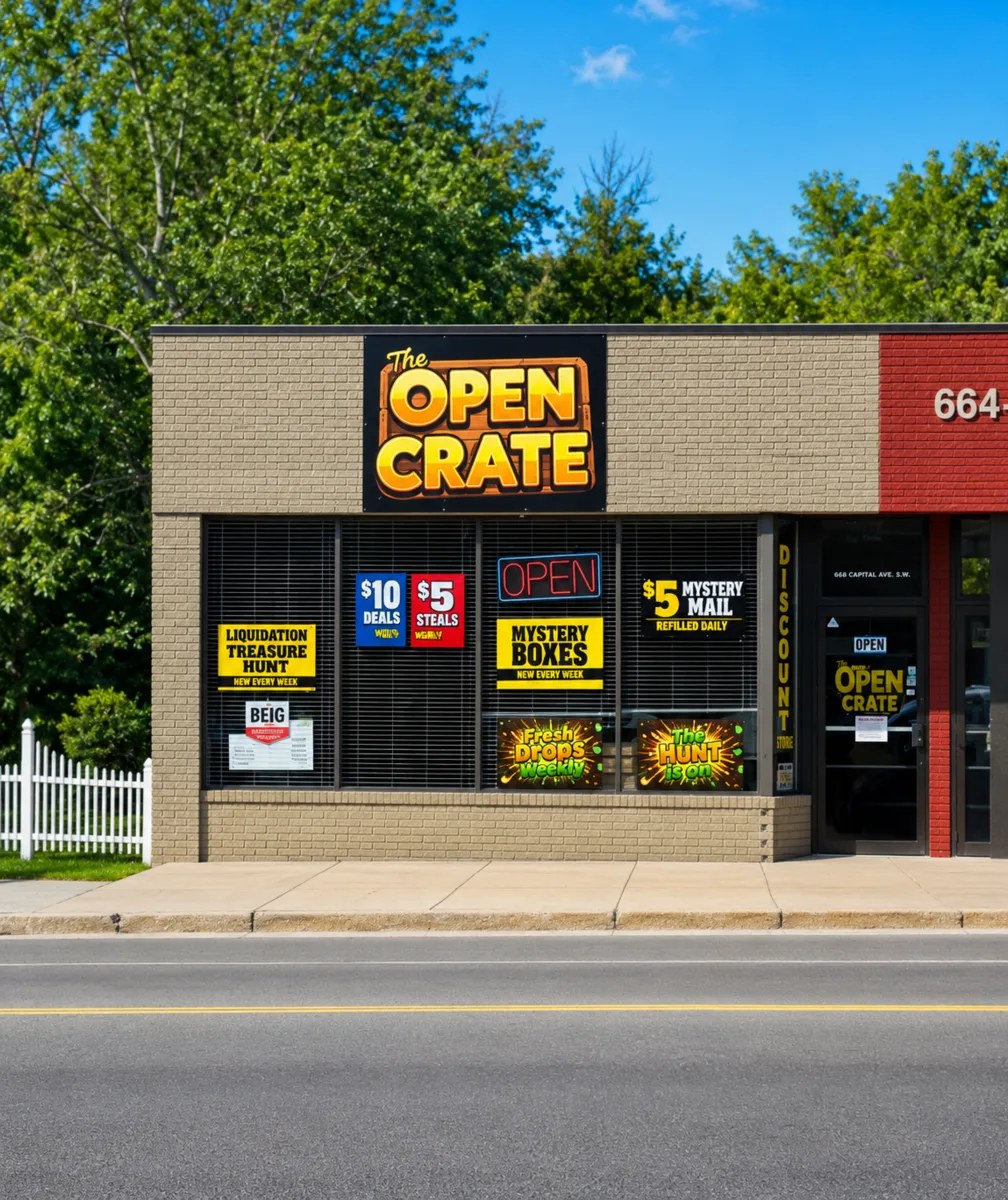 The Open Crate storefront in Battle Creek
